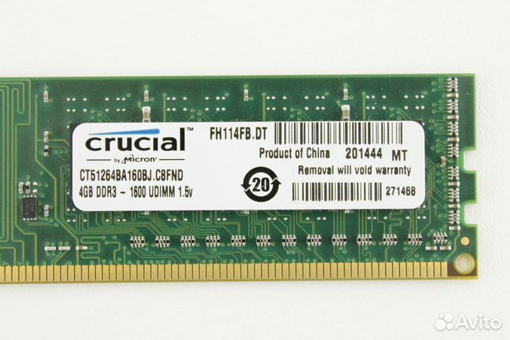 Оперативная память DDR3 4 GB 1600 MHz Crucial