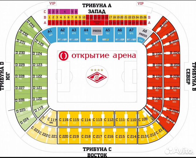 Билеты на футбольный матч Спартак - Зенит