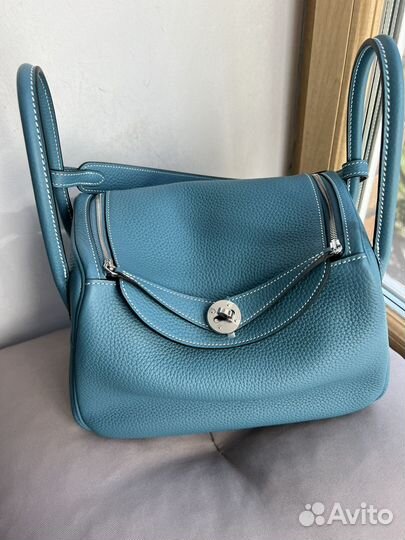 Сумка Hermes Lindy medium blue Jean