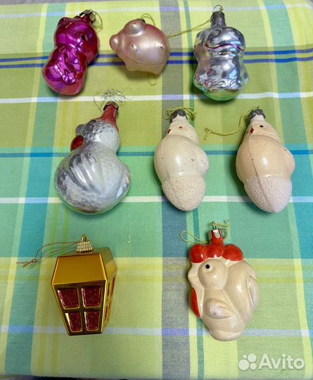 Елочные игрушки СССР гирлянда