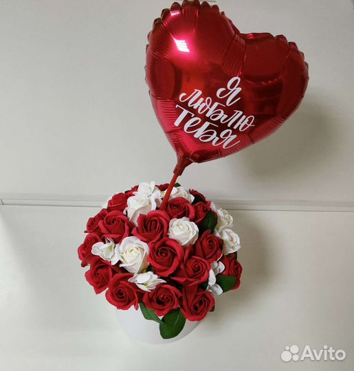 Мыльные розы в коробке