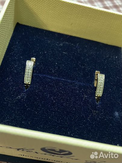 Серьги красное золото, с бриллиантами