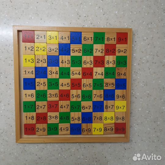 Игрушка Таблица умножения деревянная