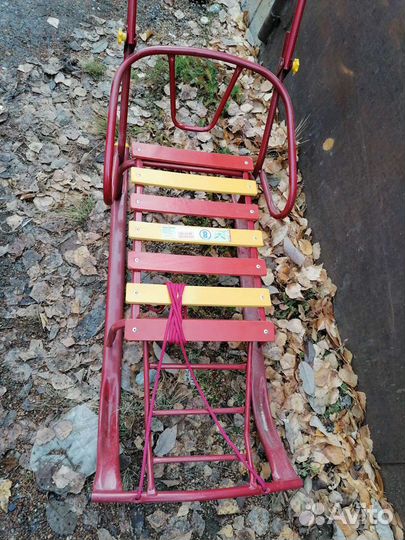 Детские санки коляска Тяни-толкай