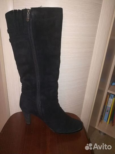 Сапоги женские зимние замшевые натуральные