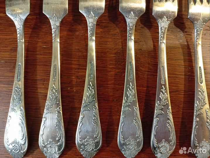 Вилки десертные, мельхиор, зиш, СССР