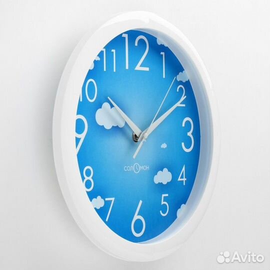 2 шт. Часы настенные, интерьерные, 'Облака', бесшумные, d-28 см