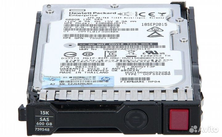 Жесткий диск HP EH0600jedhe 600Gb 15000 SAS 2,5