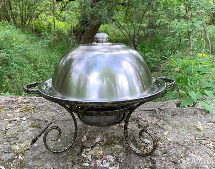 Садж с крышкой ручная работа нерж для отдыха