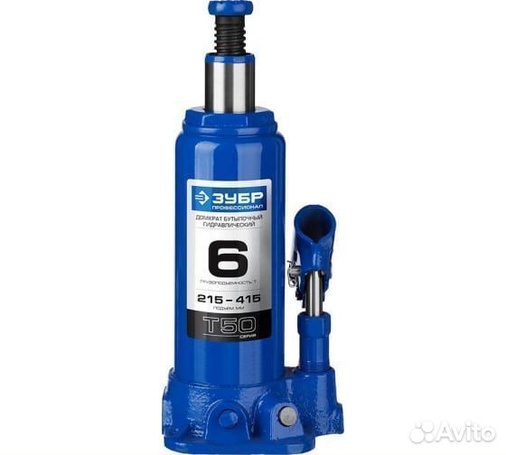 Бутылочный домкрат зубр, 6т, 215-415мм