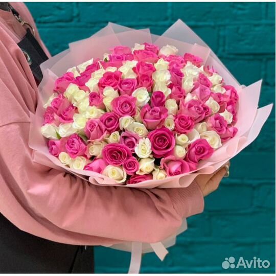 Цветы букеты 101 роза