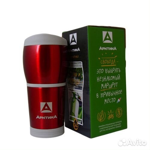 Термокружка не вакумная 0,4 л. цвет красный тм Ар