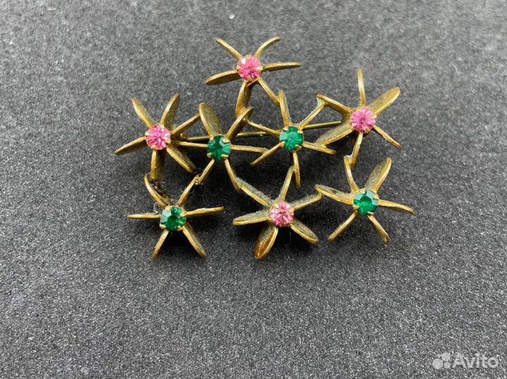 Весеннее очарование брошь винтажная Чехия