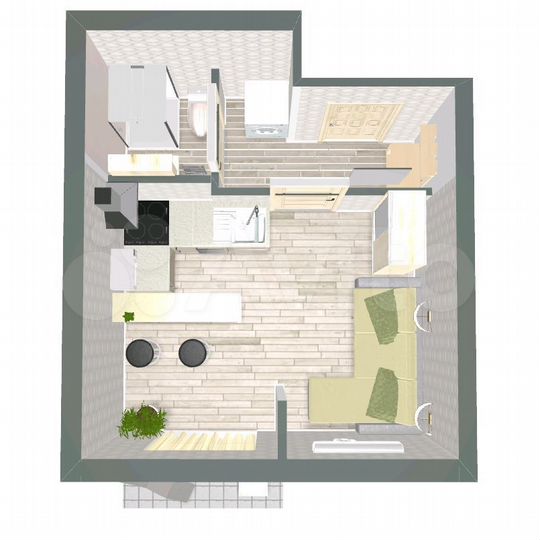Квартира-студия, 41,3 м², 2/5 эт.