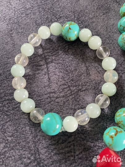 Браслеты бирюза коралл