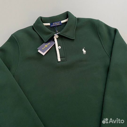 Свитшот Polo ralph lauren с начесом зеленый