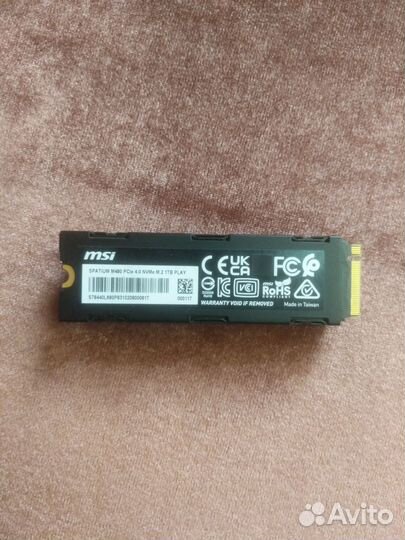 SSD M.2 MSI spatium M480 на 1тб с гарантией