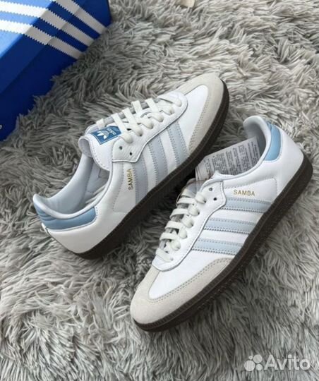 Adidas Samba Og White Blue Halo Powder Sky Blue