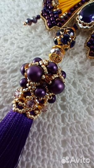 Авторская брошь-кулон с подвеской Бабочка