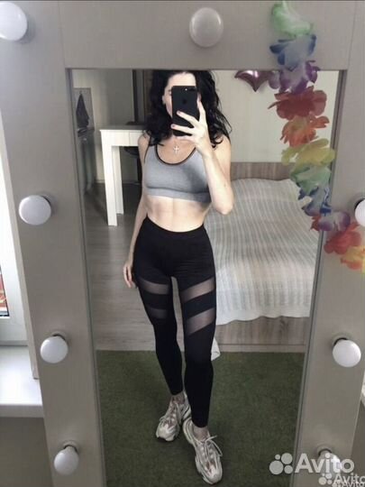 Лосины для танцев фитнес с сеточкой новые 42-44