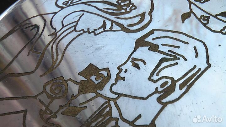 Медаль подарочная, свадебная хромированная латунь