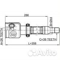 ШРУС внутренний правый 26X44X39 volvo S80 2007