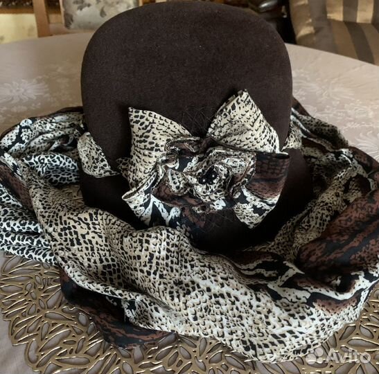 Шляпа женская велюр