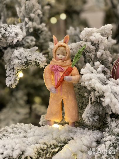 Ватные елочные игрушки в стиле ретро