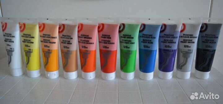 Акриловые краски для творчества 120 мл. Ашан