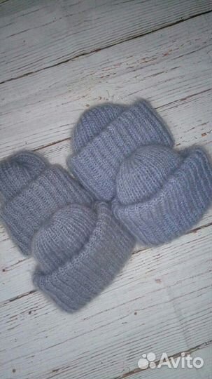 Мохеровые шапки Такори. 2 отворота. размер: 56-58