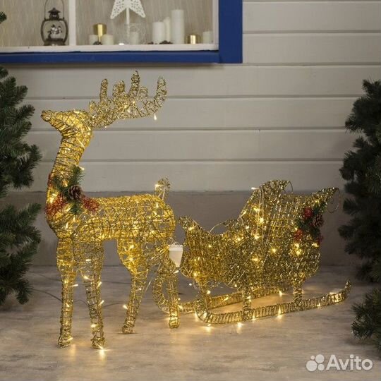 Новогодний олень светящийся