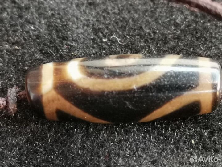 Бусина Дзи 1 глаз.Чёрный агат. Амулет. Тибет