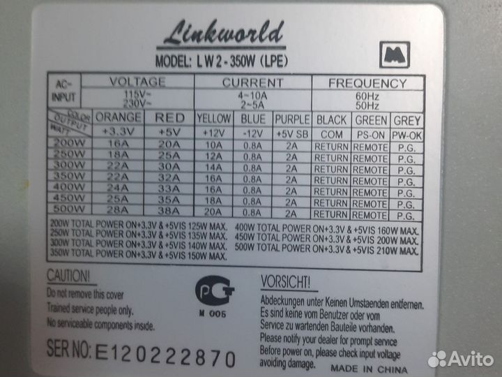 Блок питания 350w