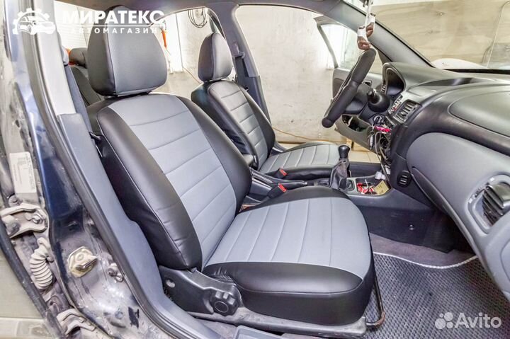 Авточехлы Ниссан Альмера N16 / Экокожа полоса