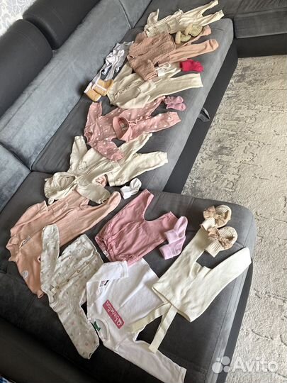 Фирменные H&M вещи на девочку 68 р-р (4-6 мес.)
