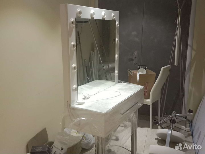 Гримерное зеркало с лампочками бу