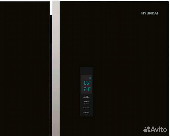 Холодильник Hyundai CM5084fgbk чёрное стекло