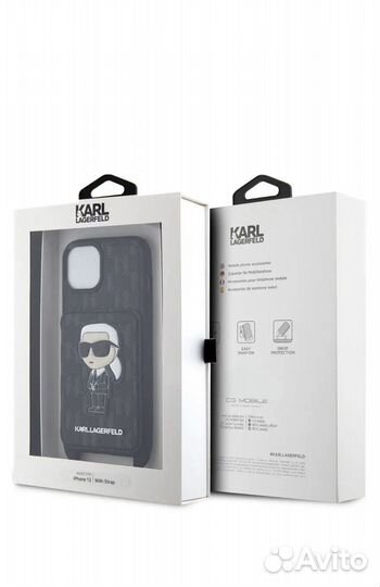 Чехол на iPhone 13 c картхолдером и ремешком