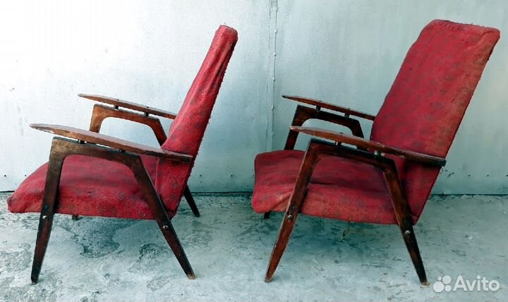 Винтажное удобное кресло 2 шт, Mid-century