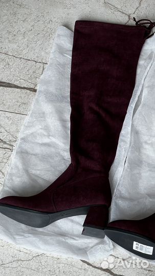 Ботфорты замшевые (Бордо) 39 новые