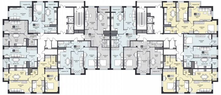 3-к. квартира, 107,6 м², 13/15 эт.