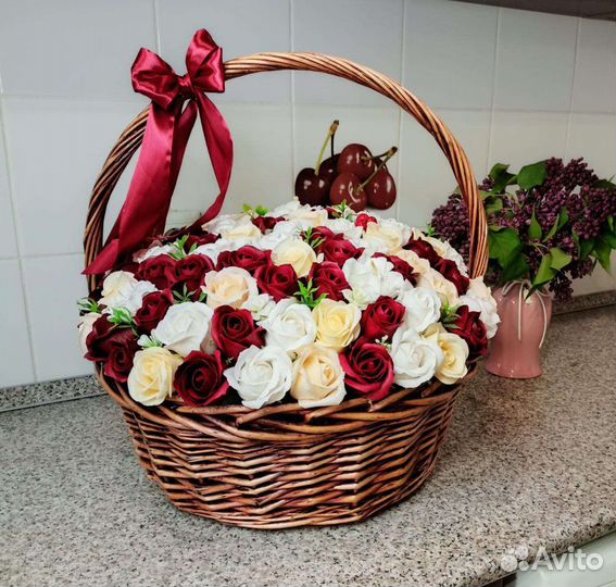 Букет из 101,55 мыльных роз юбилей свадьба