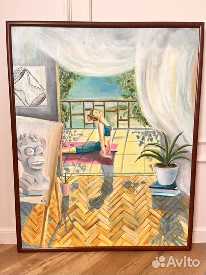 Картина маслом на холсте Художница Йога