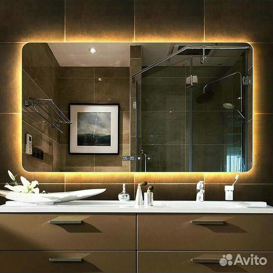 Зеркало прямоугольное с подсветкой и без