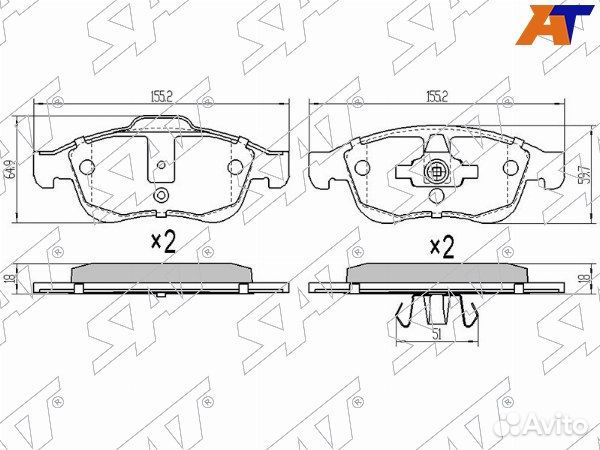 Колодки тормозные Передние dacia duster