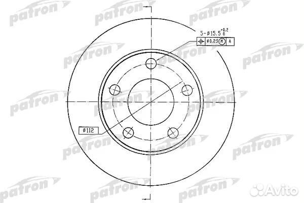 Patron PBD2666 Диск тормозной задн audi 100 84-90