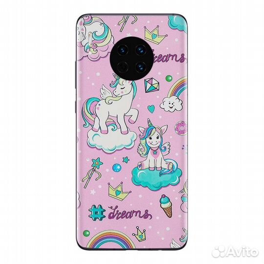 Защитная гидрогелевая плёнка (Розовая, единорог)