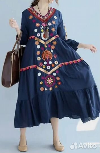 Платье Бохо с вышивкой
