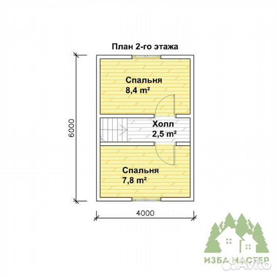 Домокомплект дома 6х6 м 2 этажа(мансарда)