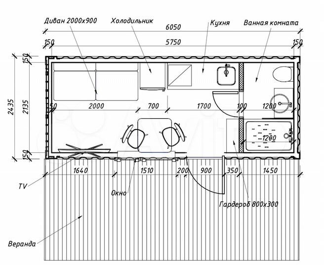 Дом 30 м² на участке 6 сот.